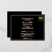 CARTE POSTALE D'INVITATION À FEUILLES D'ALUMINIUM MODÈLE DE TEXTE D'IMAGE NOIRE SIMPLE ET MODERNE (Recto/Verso)