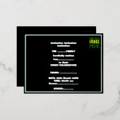 CARTE POSTALE D'INVITATION À FEUILLES D'ALUMINIUM MODÈLE DE TEXTE D'IMAGE NOIRE SIMPLE ET MODERNE (Recto/Verso)