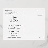 Carte Postale D'invitation À Feuilles D'aluminium Modern Tropical Enregistrer la date Foil Invitatio (Verso)