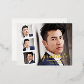 Carte Postale D'invitation À Feuilles D'aluminium Moderne 4 - Diplôme photo (Recto/Verso)