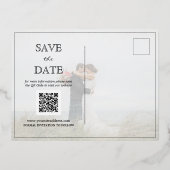 Carte Postale D'invitation À Feuilles D'aluminium Moderne Chic Élégant Photo Mariage Enregistrer La (Verso)