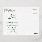 Carte Postale D'invitation À Feuilles D'aluminium Moderne Tropical Enregistrer la date (Verso)