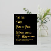 Carte Postale D'invitation À Feuilles D'aluminium Monster Mash Halloween (Debout devant)