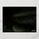 Carte Postale D'invitation À Feuilles D'aluminium Moody Tropics Mariage QR Code RSVP Foil Card (Verso)