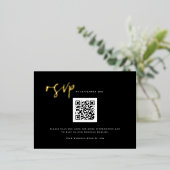 Carte Postale D'invitation À Feuilles D'aluminium Moody Tropics Mariage QR Code RSVP Foil Card (Debout devant)