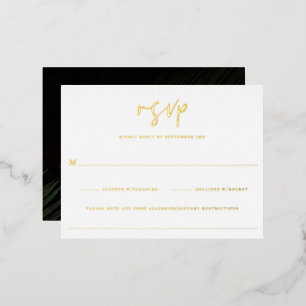 Carte Postale D'invitation À Feuilles D'aluminium Moody Tropics Wedding RSVP