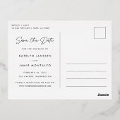 Carte Postale D'invitation À Feuilles D'aluminium Notre aventure commence | Multi Photo Enregistrer (Verso)