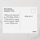 Carte Postale D'invitation À Feuilles D'aluminium Parties scintillant dorée Sparkly Noir 40e Anniver (Verso)