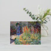 Carte Postale D'invitation À Feuilles D'aluminium Peinture du parterre de fleurs de Claude Monet pou (Debout devant)