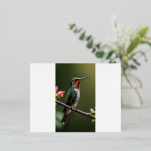 Carte Postale D'invitation À Feuilles D'aluminium Perché sur une branche d'arbre (Debout devant)