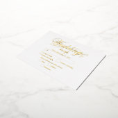 Carte Postale D'invitation À Feuilles D'aluminium Real Gold Foil Elegant Luxe Mariage blanc RSVP (Rotation)
