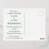 Carte Postale D'invitation À Feuilles D'aluminium Réception de mariage intime moderne et tropical (Verso)