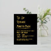 Carte Postale D'invitation À Feuilles D'aluminium Répétition du Mariage Monster Mash (Debout devant)