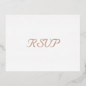 Carte Postale D'invitation À Feuilles D'aluminium Réponse du Mariage d'événements de partie simple R (Recto)