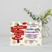 CARTE POSTALE D'INVITATION À FEUILLES D'ALUMINIUM ROSE OR ENTREPRISE CHRISTAMS PARTY FOIL (Debout devant)