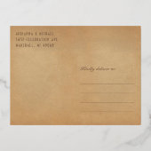 Carte Postale D'invitation À Feuilles D'aluminium Royal Nouveau Real Gold Foil Enregistrer la date (Verso)