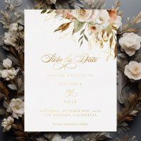 Rustic Automne Rose Script Enregistrer la date