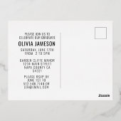 Carte Postale D'invitation À Feuilles D'aluminium Script de calligraphie moderne | Photo Party (Verso)