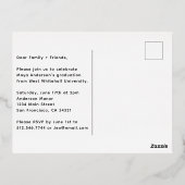 Carte Postale D'invitation À Feuilles D'aluminium Script manuscrit moderne | Photo Foil I (Verso)