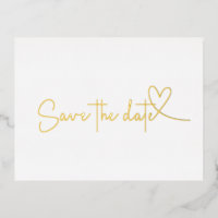 Simple coeur Économisez la date Real Gold