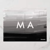 Carte Postale D'invitation À Feuilles D'aluminium Simple monogramme ajouter votre nom lettre man min (Verso)