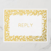 Carte Postale D'invitation À Feuilles D'aluminium Véritable huile minimum Feuilles de feuillage Repa (Recto)