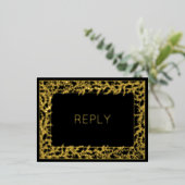 Carte Postale D'invitation À Feuilles D'aluminium Véritable huile minimum Feuilles de feuillage Repa (Debout devant)