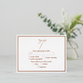 Carte Postale D'invitation À Feuilles D'aluminium Véritable Rose Gold Foil Blanc Mariage RSVP (Debout devant)