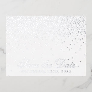 Carte Postale D'invitation À Feuilles D'aluminium Vintage Glam Confettis Mariage Économisez La Date