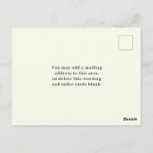 Carte postale d'invitation à la fête d'anniversair (Dos)