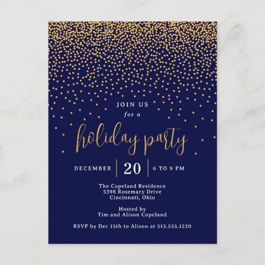 Carte postale d'invitation à la soirée festive Gli (Devant)