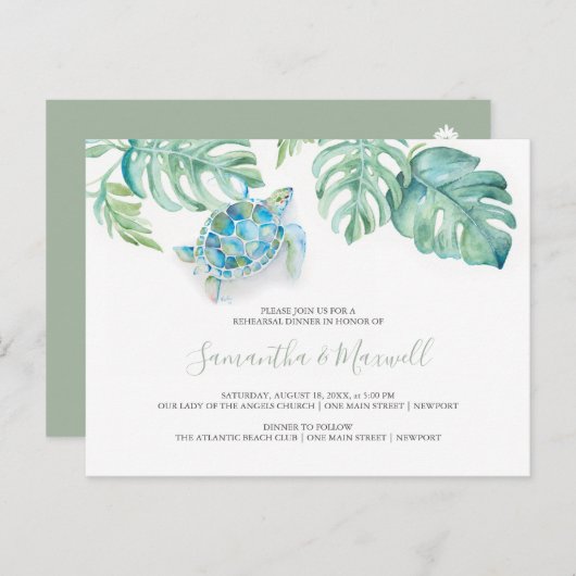 Carte postale d'invitation à un dîner de répétitio (Devant / Derrière)