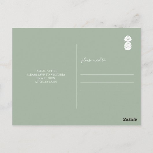 Carte postale d'invitation à un dîner de répétitio (Dos)