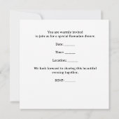Carte postale d'invitation à un dîner élégant (Dos)