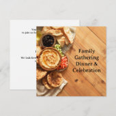 Carte postale d'invitation à un dîner élégant (Devant / Derrière)