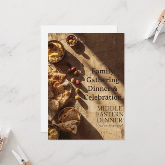 Carte postale d'invitation à un dîner MOYEN-ORIENT (Devant/Arrière en situation)