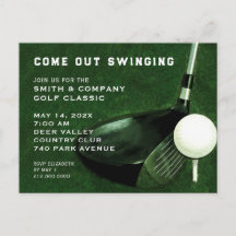 Carte postale d'invitation à un événement de golf