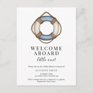 Carte postale d'invitation à une baby shower « Bie