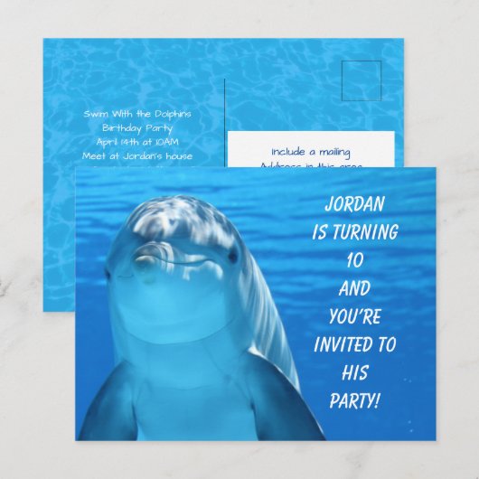 Carte postale d'invitation à une fête d'anniversai (Devant / Derrière)