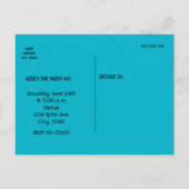 Carte postale d'invitation à une fête d'anniversai (Dos)