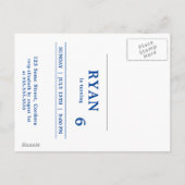 Carte postale d'invitation à une fête d'anniversai (Dos)