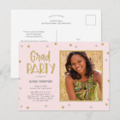 Carte postale d'invitation à une fête de remise de (Devant / Derrière)