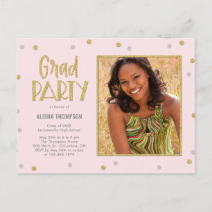 Carte postale d'invitation à une fête de remise de