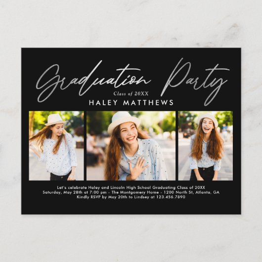 Carte postale d'invitation à une fête de remise de (Devant)