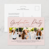 Carte postale d'invitation à une fête de remise de (Devant / Derrière)