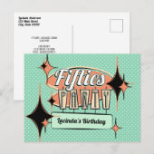 Carte postale d'invitation à une fête des années c (Devant / Derrière)