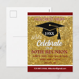Carte postale d'invitation à une réunion de classe