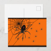 Carte postale d'invitation araignées de fête (Devant / Derrière)