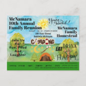 Carte postale d'invitation au camping de réunion d (Devant)