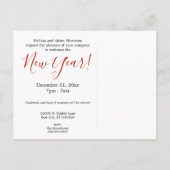 Carte postale d'invitation au réveillon du Nouvel (Dos)